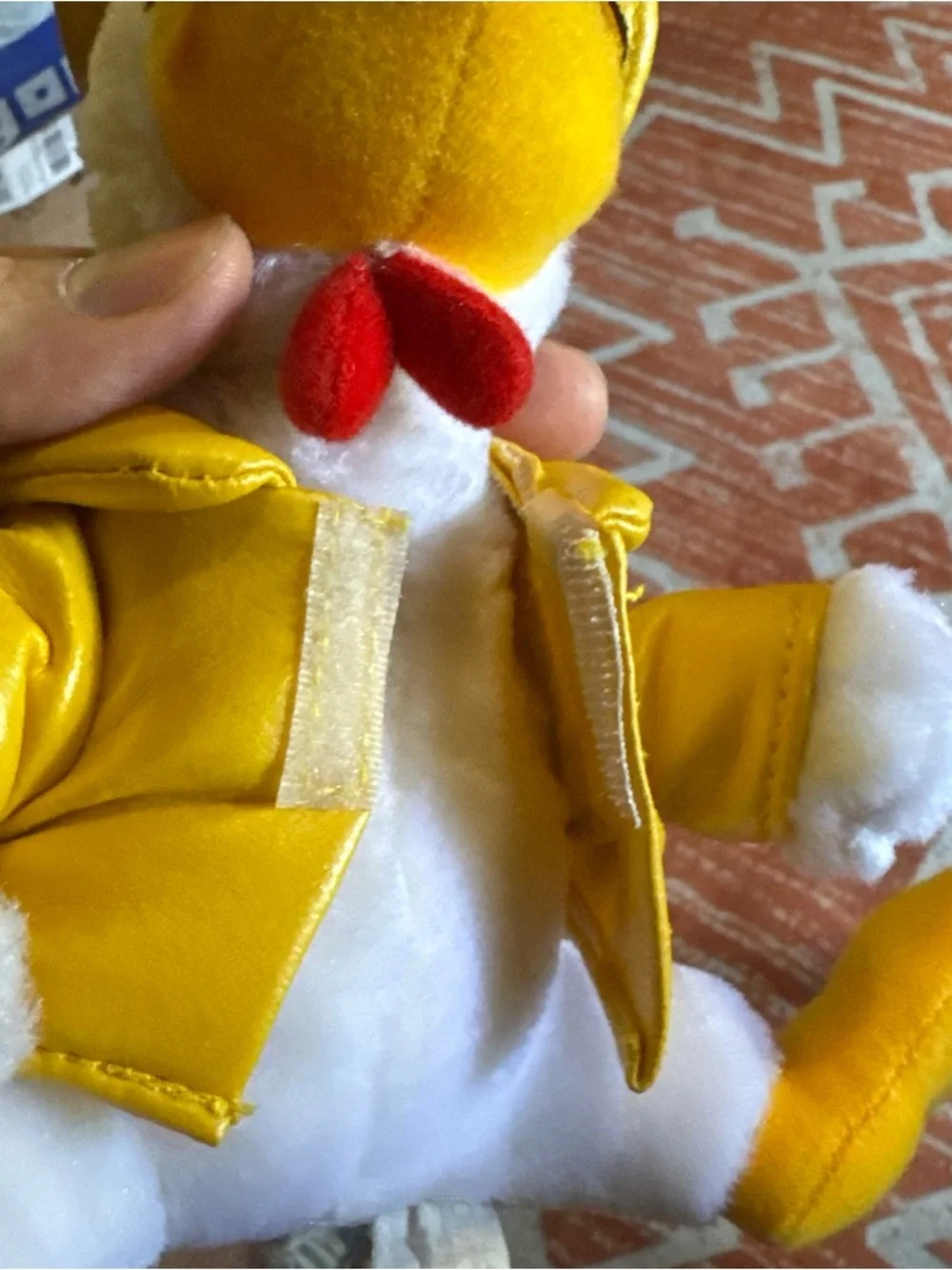 Toy Works Rooster Stuffed Animal Plush Yellow Raincoat Hat Play Time Toys white